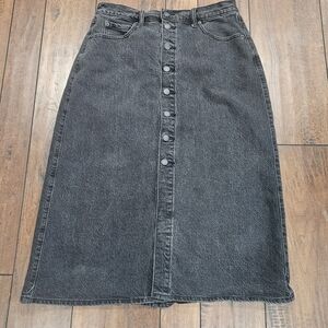 Universal Thread Womens Black Denim Long Skirt Size 10